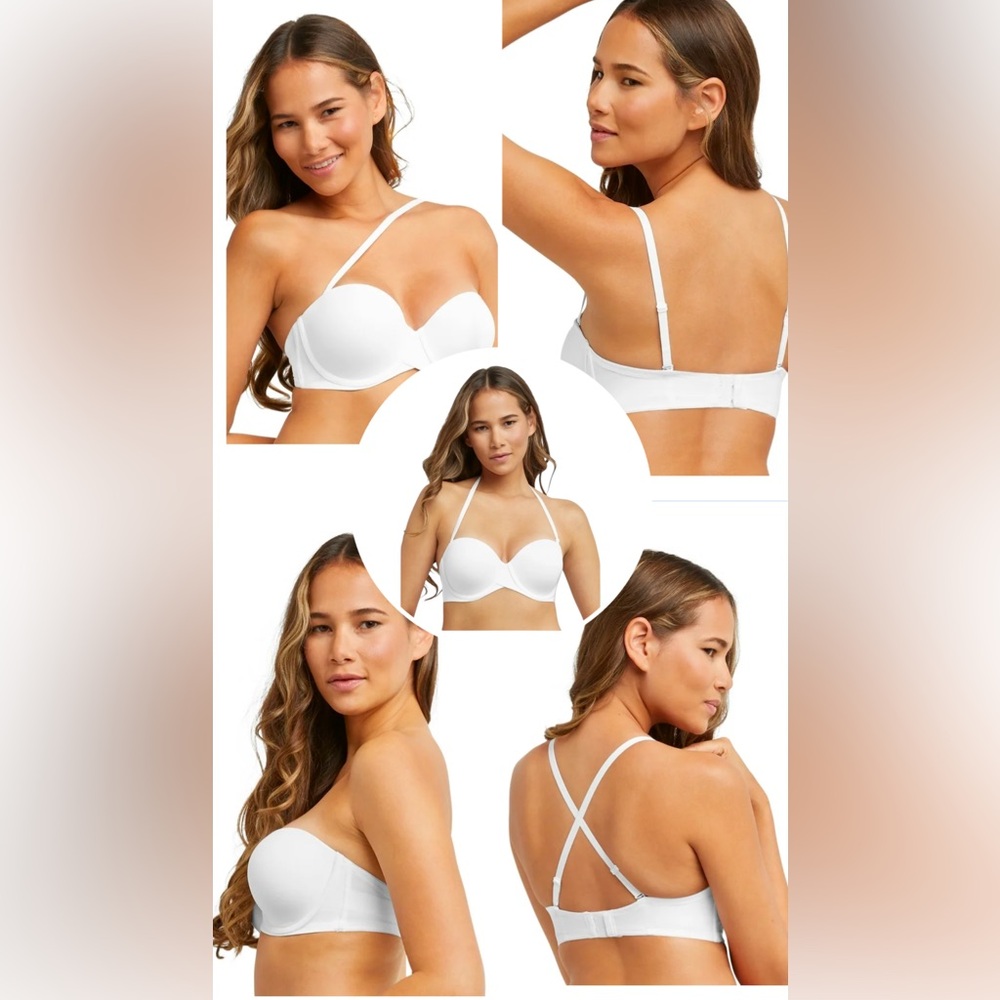 🏷️ MAIDENFORM Sweet Nothings Stay Put 5-Way Strap Bra 36D White NWT*